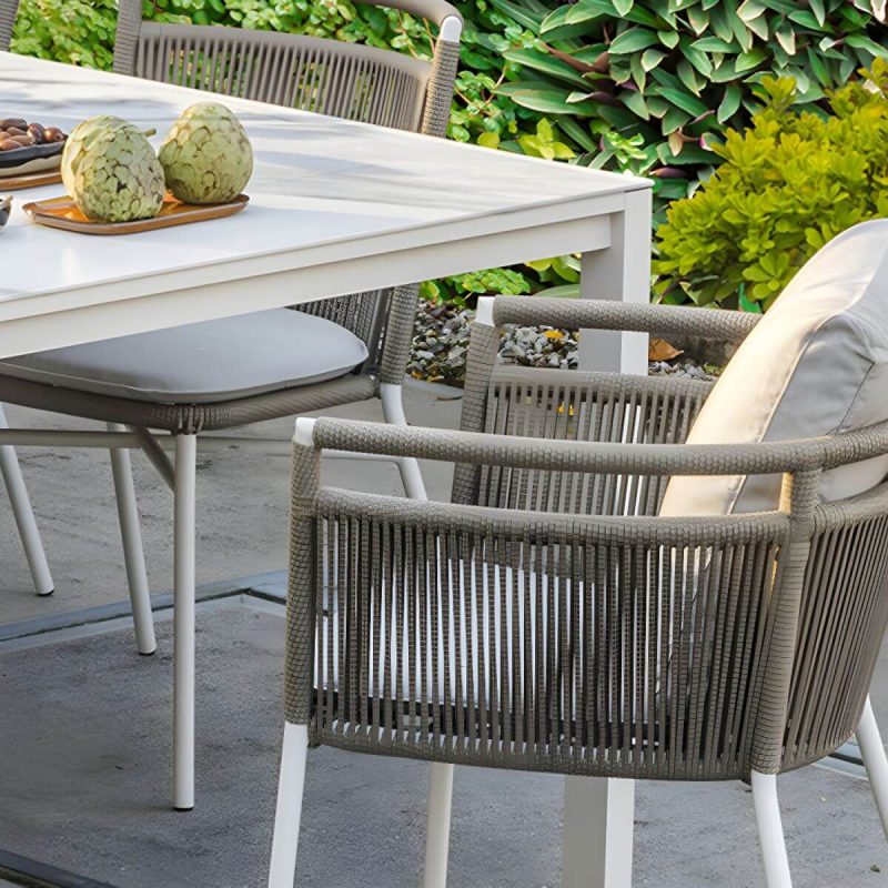 "Boho Style Dining White Round Stone 1/2/5/6 Pieces Dining Set - Table & Chair(s) 47.2"L x 47.2"W x 29.5"H 4"