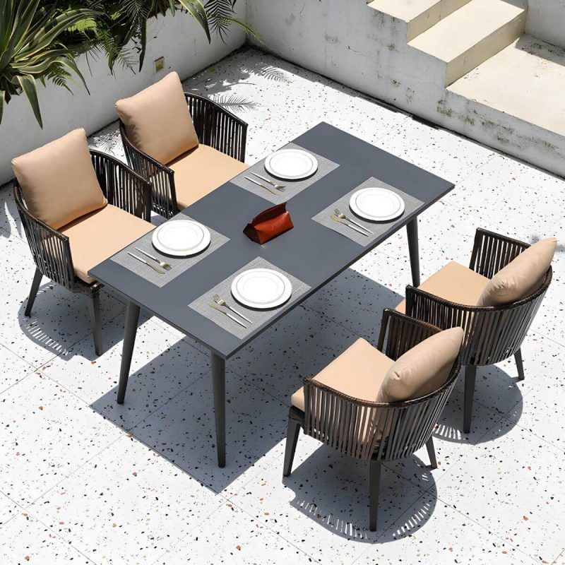 "Contemporary Style 1/5/7 Pcs Dining Set Stoner Dining Table Set - Table & Chair(s) 4 Rectangular Black"