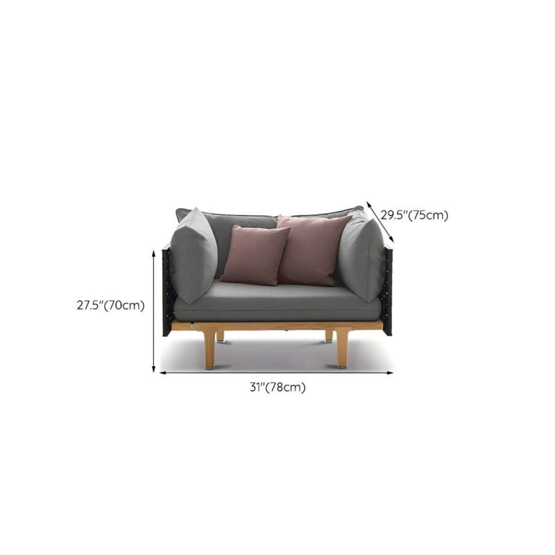 "Dimension of Solid Wood Outdoor Loveseat Water Resistant Outdoor Patio Sofa with Cushions - 1-Seater Sofa 31"L x 30"W x 28"H"