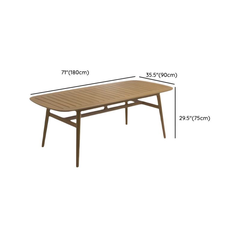 "Dimension of Brown Patio Table Solid Wood Contemporary Style in Rectangular/Square Shape - Table Only 70.9"L x 35.4"W x 29.5"H"
