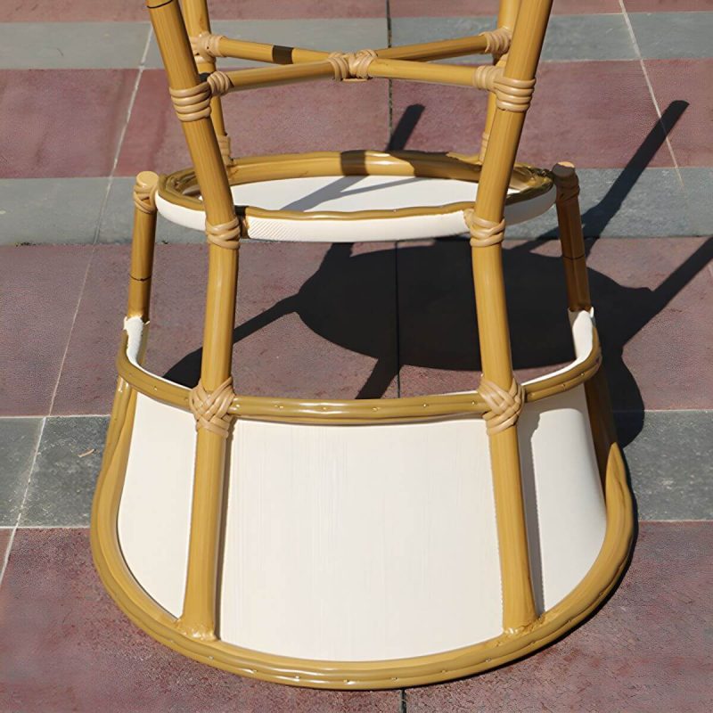 "Modern Patio Dining Side Chair Metal Outdoor Bistro Chairs with Arm - 2 Piece Set"