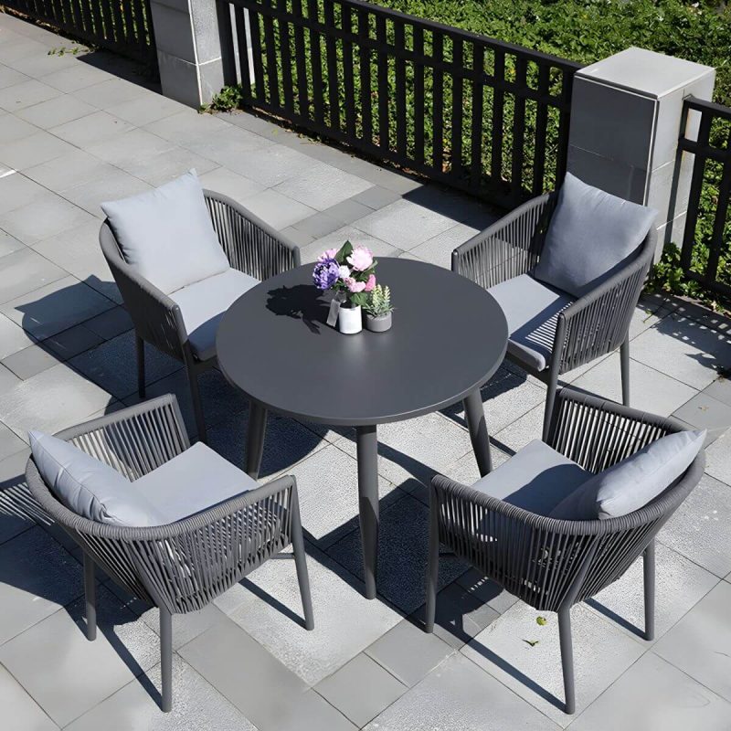 "Contemporary Aluminum Frame Patio Table Water and UV Resistant Patio Table - 70.9"L x 35.5"W x 29.1"H Rectangular Table Only"