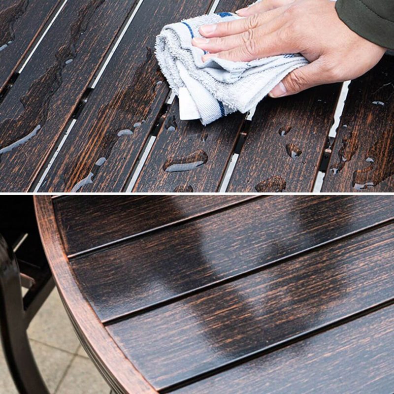 "Traditional Style Patio Table Metal Scratch Resistant Patio Table - 59.1"L x 33.5"W x 29.5"H Table Only"