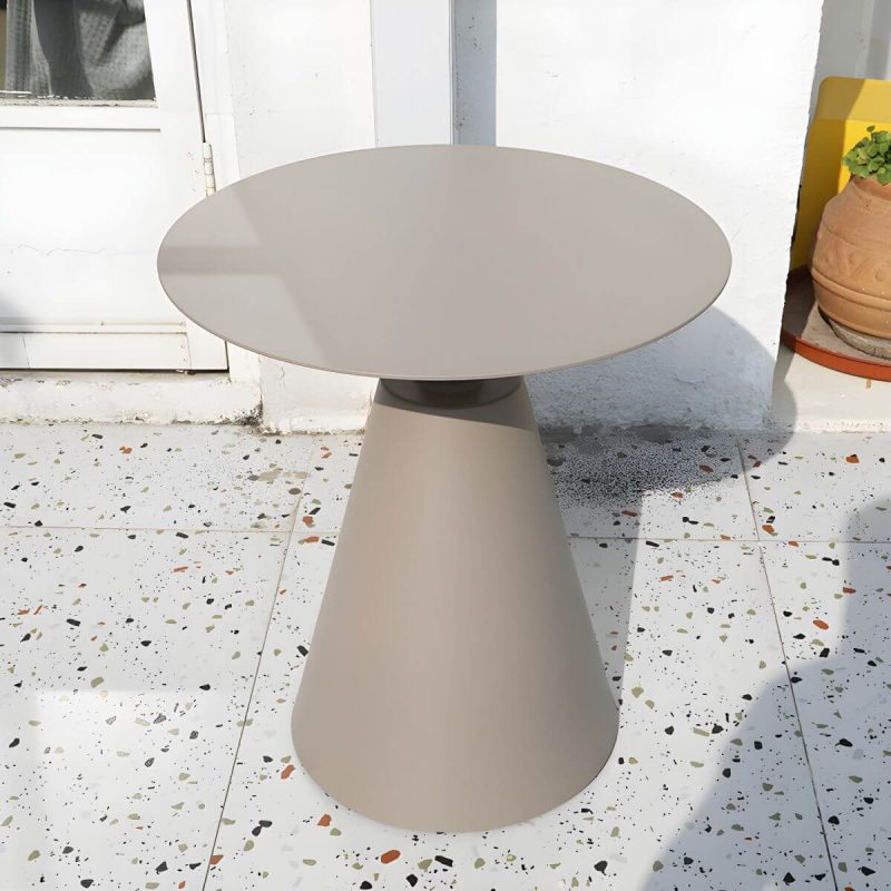 "2-Seater Metal Side Table with UV Resistant Contemporary Patio Table - Table Only 20"L x 20"W x 22"H"