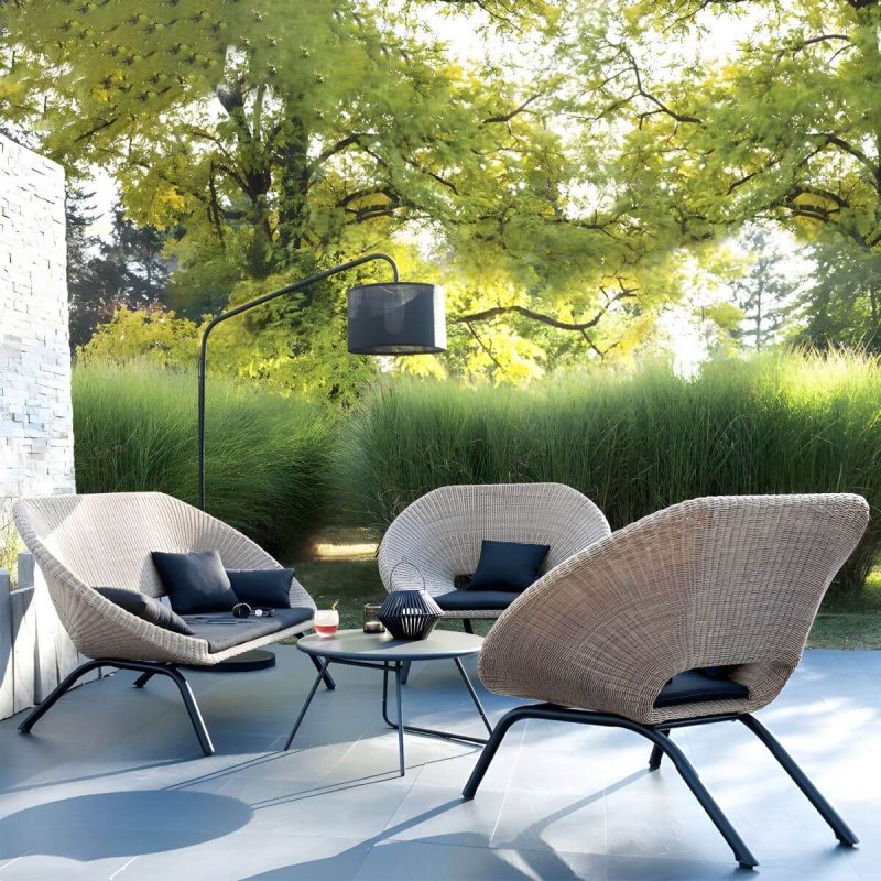 "Wicker Natural Water Resistant and UV Resistant 1 Piece Outdoor Patio Sofa - 1-Seater Sofa"