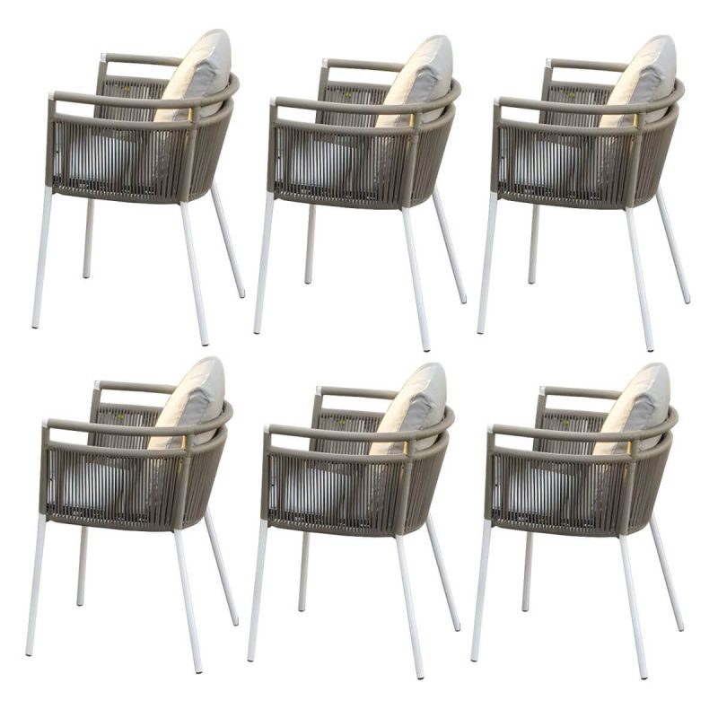"Boho Style Dining White Round Stone 1/2/5/6 Pieces Dining Set - Chair(s) Not Available 6"