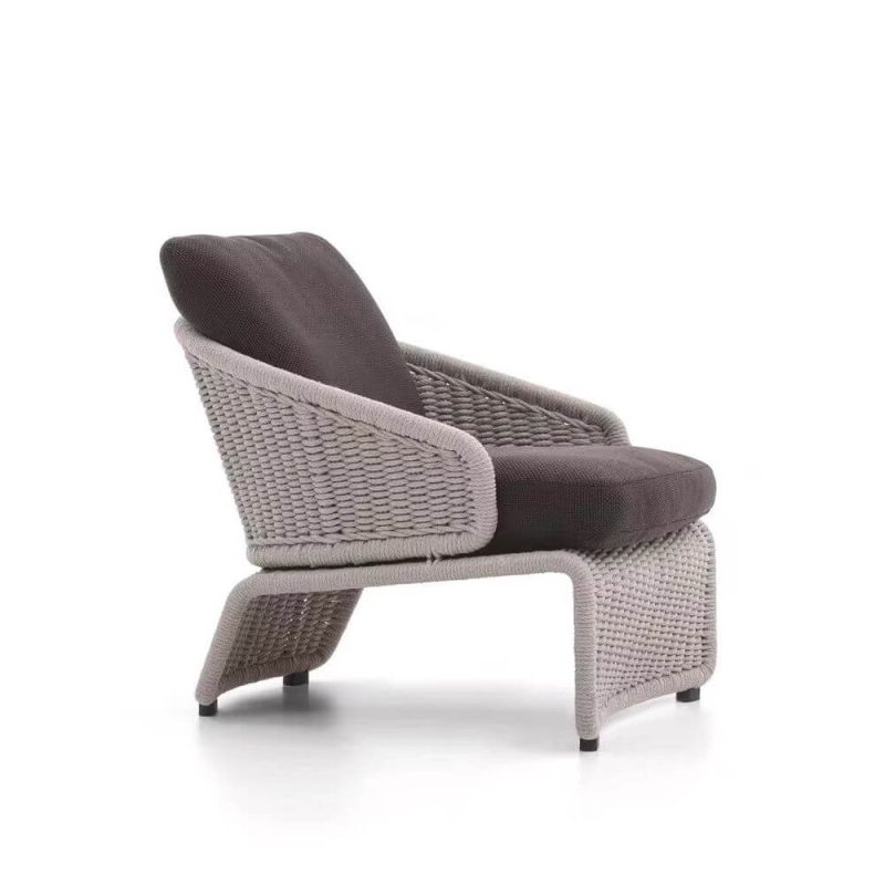 "Casual UV Resistant Alloy Grey Sofa Seats 1 with Cushion, 1 Piece, 1-Seater Sofa"