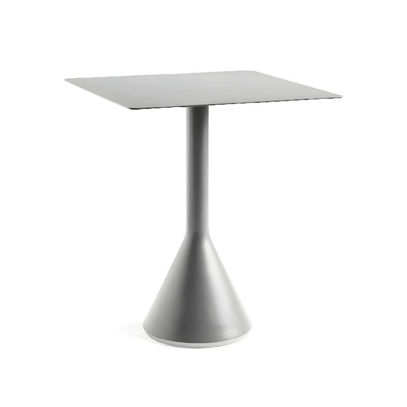 "Grey Metal Patio Table Contemporary Style Water Resistant for Outdoors - Table Only 23.6"L x 23.6"W x 29.5"H Square"