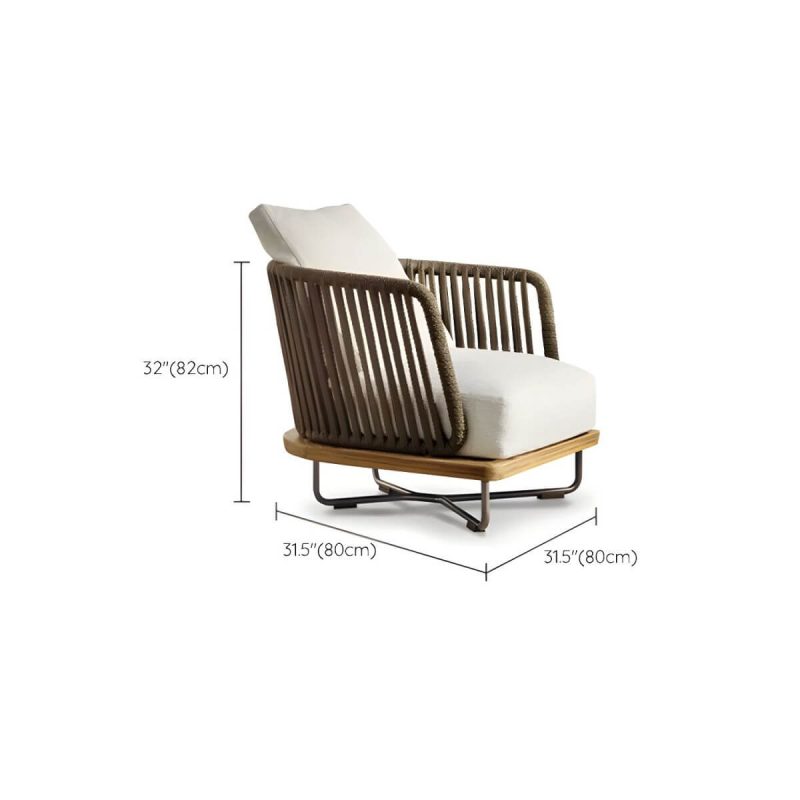 "Dimension of Tropical Patio Sofa Wood With Cushions Beige Fabric Water Resistant Outdoor Patio Sofa - 31"L x 31"W x 32"H"