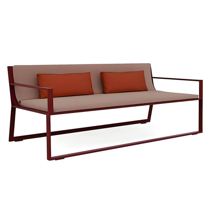 "Aluminum Alloy Frame Outdoor Sofa Modern Style Waterproof Cushion Included - 71"L x 29.5"W x 28"H"