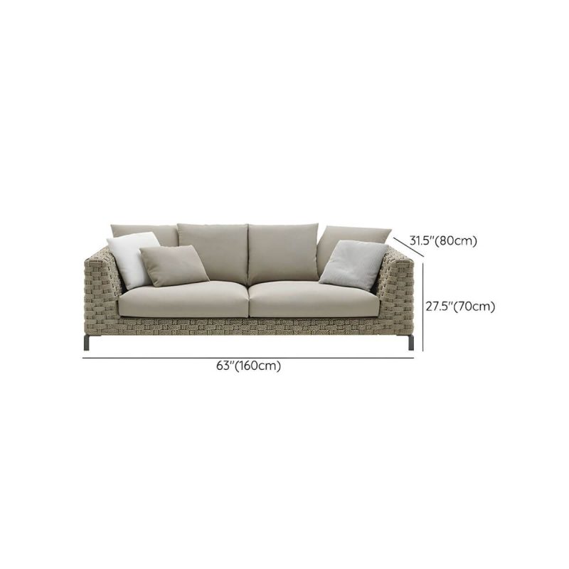 "Dimension of Contemporary Water Resistant Symmetrical Patio Sofa with Cushions for Outdoor - 2-Seater Sofa"
