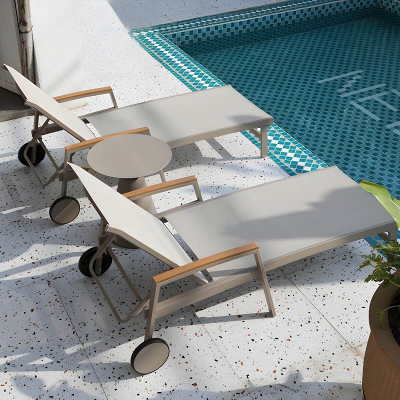 "2-Seater Metal Side Table with UV Resistant Contemporary Patio Table - Table Only 20"L x 20"W x 22"H"