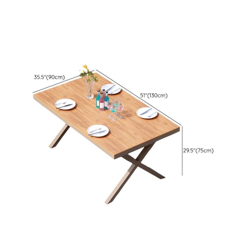 "Dimension of Brown Patio Table Wooden Contemporary Style in Rectangular Shape - Table Only 51.2"L x 31.5"W x 29.5"H Brown"