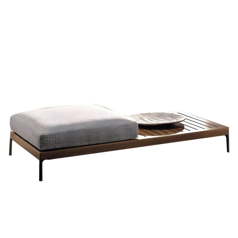 "Scandinavian Patio Sofa Water Resistant Gray Outdoor Patio Sofa - Stainless Steel 55"L x 27.5"W x 16"H Ottoman"