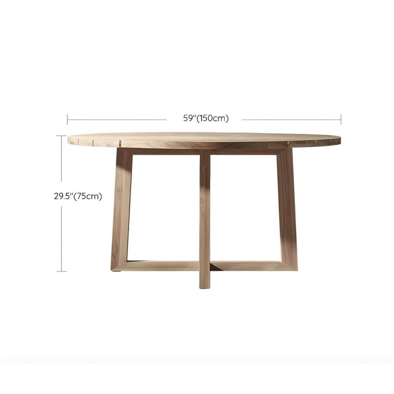 "Dimension of Stylish Teak Wood Patio Dining Set with Bench for Outdoor Gatherings - Table 59.1"L x 59.1"W x 29.5"H"
