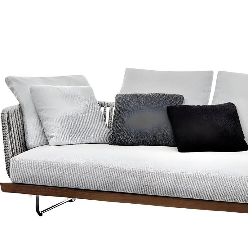 "Scandinavian Patio Sofa Wood Fade Resistant Outdoor Patio Sofa - Right Corner Sofa Ash 65"L x 35.5"W x 33"H"