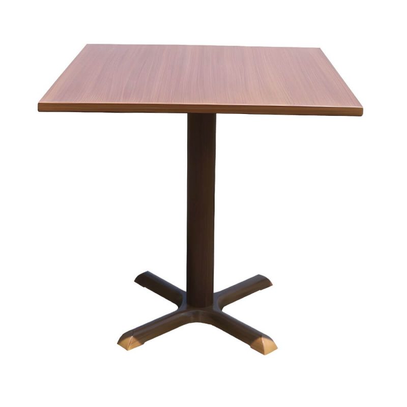 "Modern Geometric Waterproof Courtyard Table Metal Base Outdoor Table - Table Only Square Wood Color 27.6"L x 27.6"W x 27.6"H"
