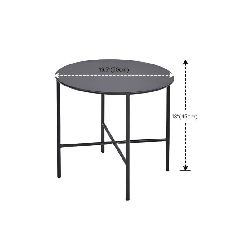 "Dimension of Black Modern Weatherproof Round Patio Dining Set with Upholstered Chairs - Table & Chair(s) 2"