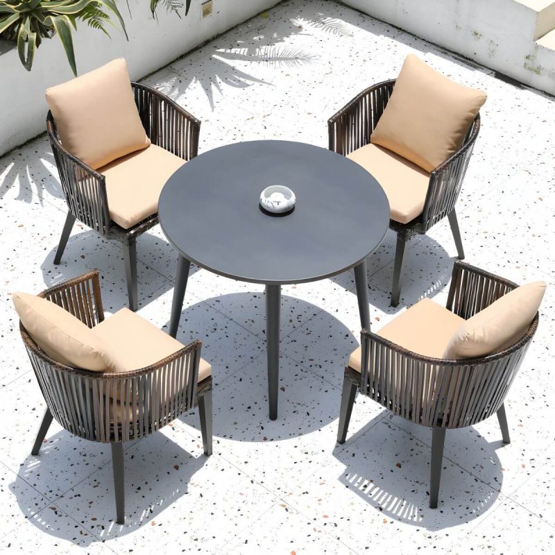 "Contemporary Style 1/5/7 Pcs Dining Set Stoner Dining Table Set - Table & Chair(s) 4 Round Black"