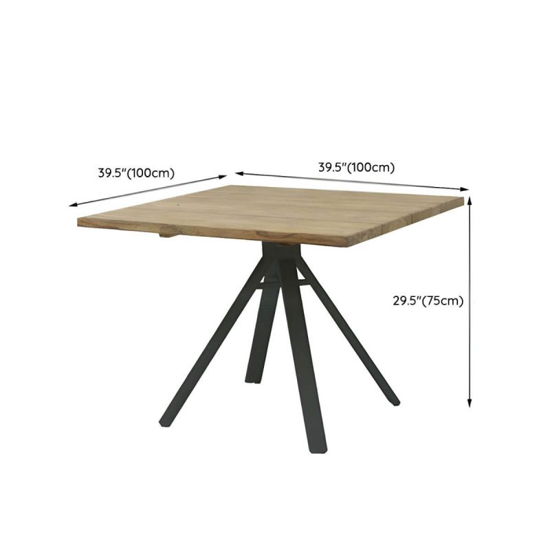 "Dimension of Boho Patio Dining Table Set 1/5/7/9 Pcs Aluminum Frame Patio Dining Table and Chairs - Table & Chair(s) 39.4"L x 39.4"W x 29.5"H 4 Wood Color"