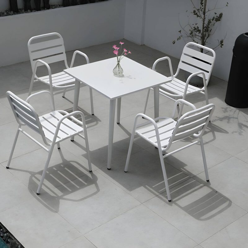 "Contemporary Style Metal Patio Table Water Resistant in Rectangular/Square Shape - 63"L x 35.4"W x 29.5"H Table Only"
