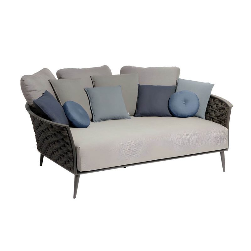 "Modern Metal Frame Outdoor Sofa UV Resistant Patio Sofa with Cushion - Daybed"