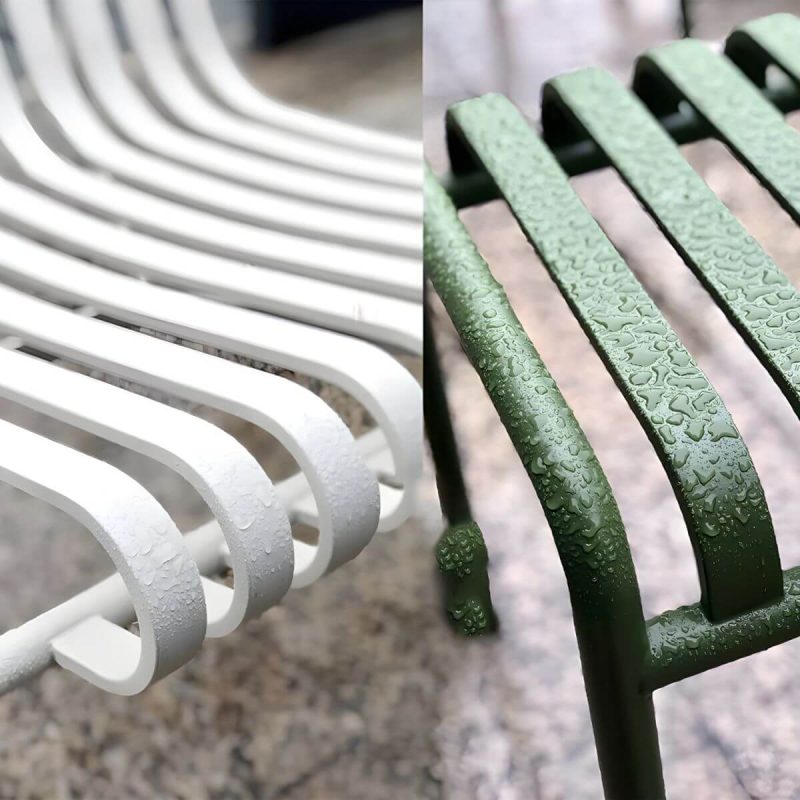 "Green Modern Metal Dining Table for Outdoor Patio with No Distressing - Table Only 31.5"L x 31.5"W x 29.5"H"
