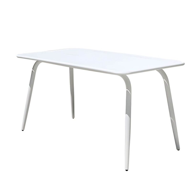 "Metal Modern Standard Height Dining Room Chair and Table Set with Chairs - Table & Chair(s) 55"L x 31"W x 29"H 4 Blue"