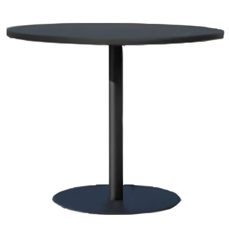 "Modern Style Waterproof Courtyard Table Aluminium Outdoor Table - Table Only 27.6"L x 27.6"W x 29.1"H Black Round"