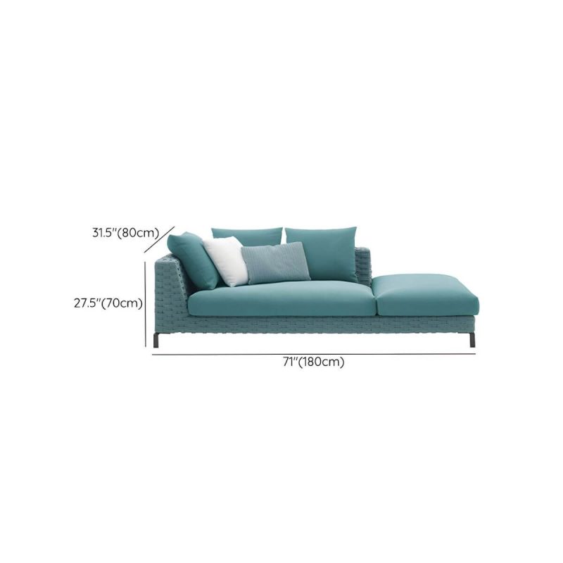 "Dimension of Contemporary Water Resistant Symmetrical Patio Sofa with Cushions for Outdoor - Right Chaise Lounge"