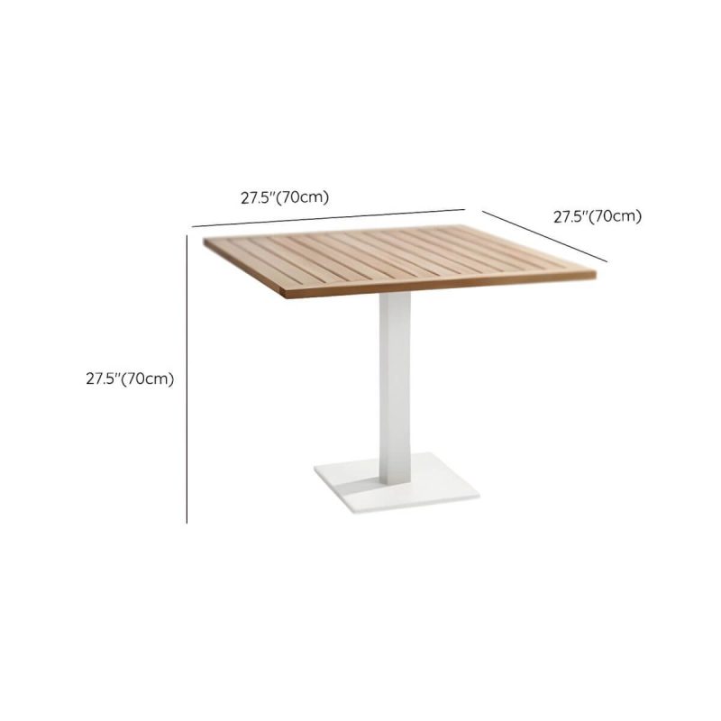 "Dimension of Contemporary Scratch Resistant Balcony Table 4 Legs for Outdoor - Table Only 27.6"L x 27.6"W x 27.6"H Wood"