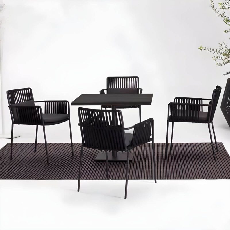"Modern Style Waterproof Courtyard Table Aluminium Outdoor Table - Table Only 27.6"L x 27.6"W x 29.1"H White Round"