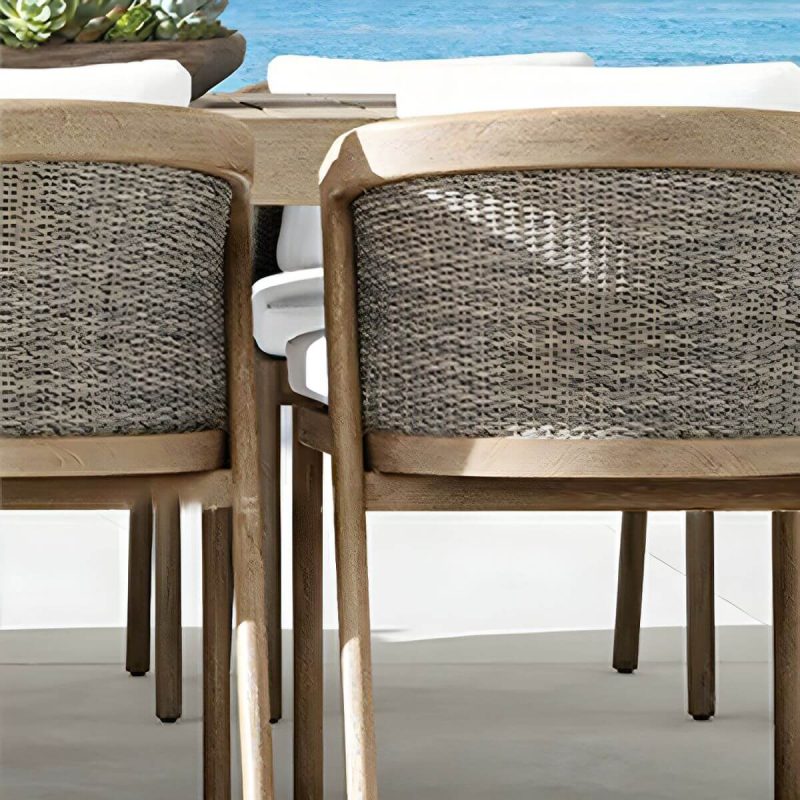 "Elegant Teak Wood Patio Dining Set with More Time Spent with Nature - Table & 6 Chairs 94.5"L x 35.4"W x 29.5"H"