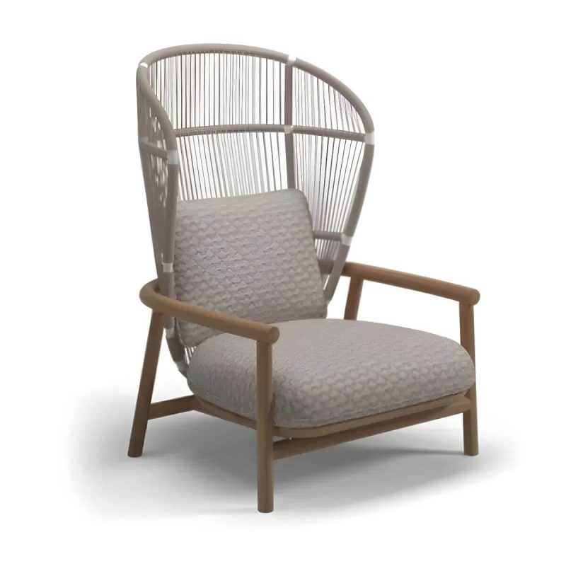 "Tropical Outdoor Patio Sofa Wood With Cushions Brown UV Resistant Patio Sofa - 33"L x 34"W x 45"H"