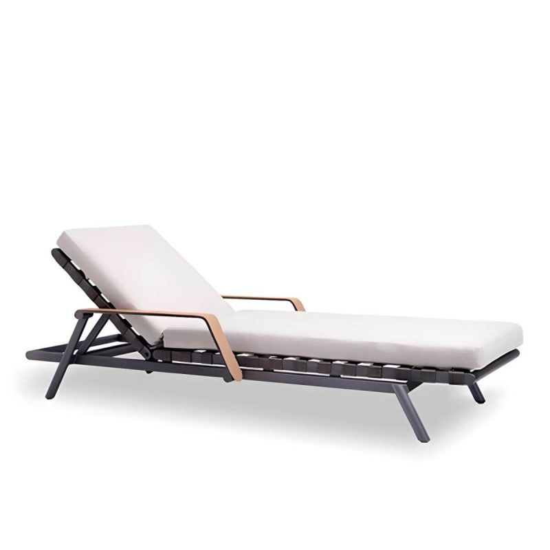 "Gray Metal UV Resistant Patio Sofa No Ceiling 78-Inch Side to Side - Daybed"