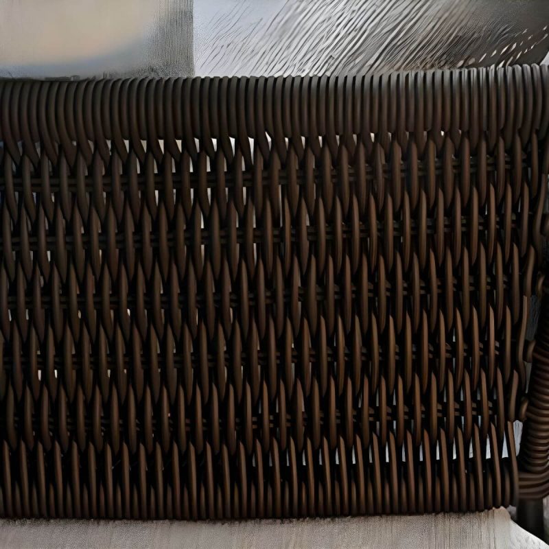 "Mildew Resistant Brown Metal Patio Sofa with Cushions and Pillows - Corner Sofa"