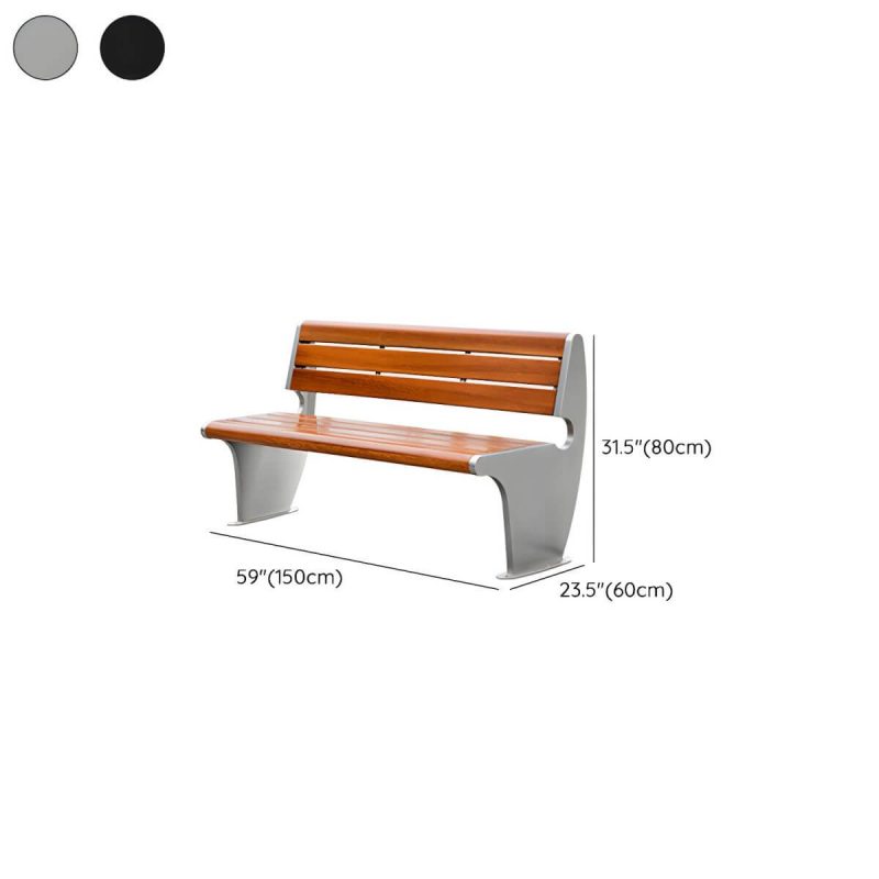"Dimension of Modern Style Wooden Industrial Bench with Brown Seat Surface and Metal Double Base - Black 59''L x24"W x 31.5"H"