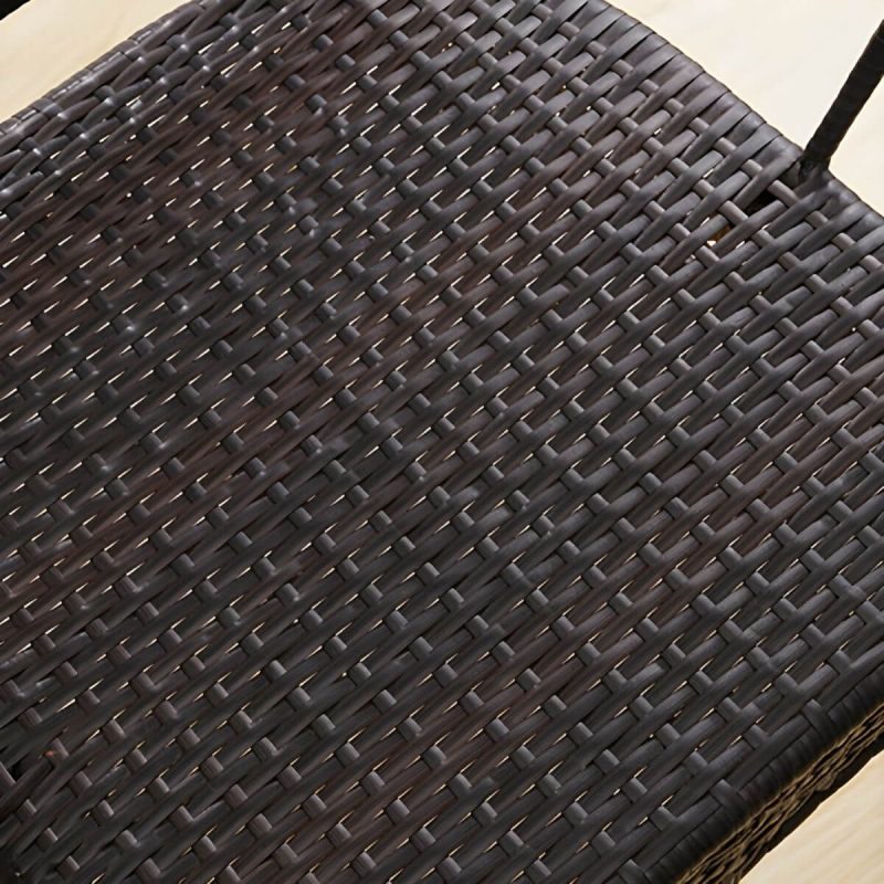 "Modern Metal Frame Stacking Dining Chair with Arm Water Resistant - Black 2 Piece Set"