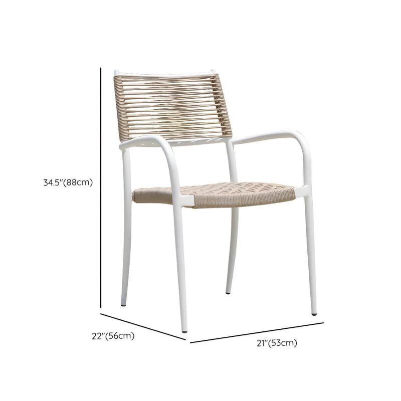 "Dimension of Contemporary Metal Dining Table Set with White Top for Courtyard - Table & Chair(s) 27.6"L x 27.6"W x 28.5"H 2"