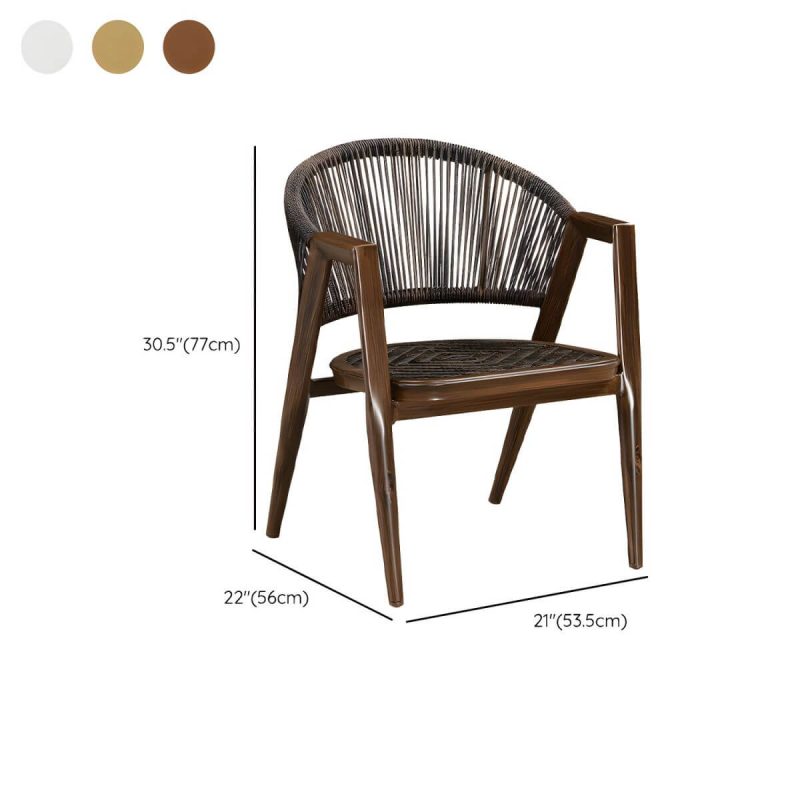 "Dimension of Mid-Century Modern Metal Patio Dining Set with Non-Upholstered Wicker Chairs - Table & 4 Chairs 63"L x 39"W x 28"H Gray-White"