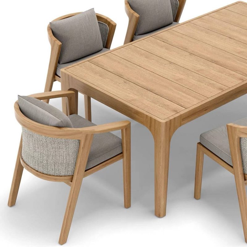 "Contemporary Teak Wood Dining Table Outdoor Rectangle Patio Table - Table Only 47.2"L x 47.2"W x 29.5"H Round"