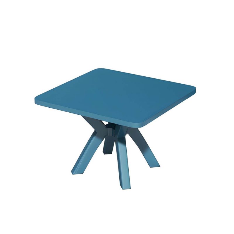 "Minimalistic Square Dining Table Plastic Outdoor Dining Table - Black Table Only"