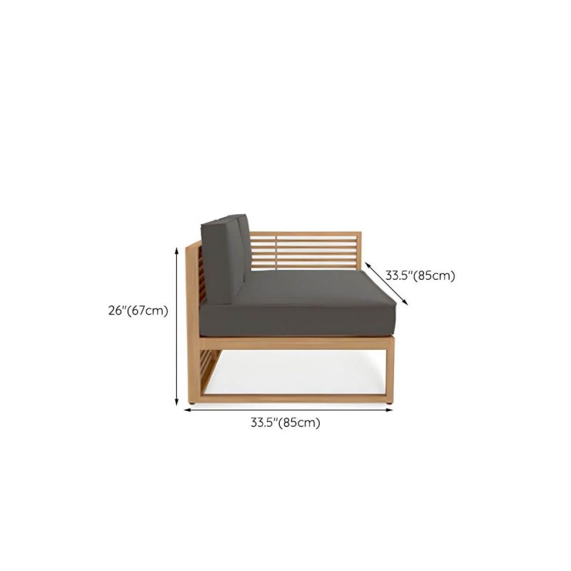 "Dimension of Contemporary Water Resistant Patio Sofa Solid Wood Outdoor Patio Sofa - Gray 33"L x 33"W x 26"H"