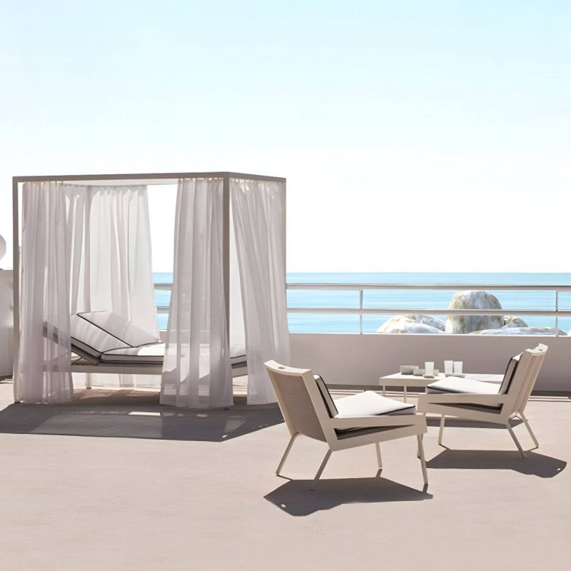 "Farmhouse / Country Patio Sofa UV Resistant Wicker/Rattan Outdoor Patio Sofa - White 49"L x 31.5"W x 28"H"
