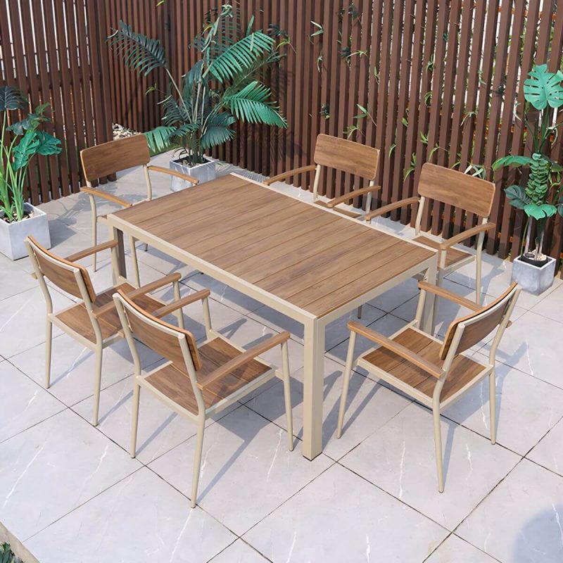 "Matte Finish Metallic Patio Chair Assembled Industrial with Arms - 2 Piece Set"