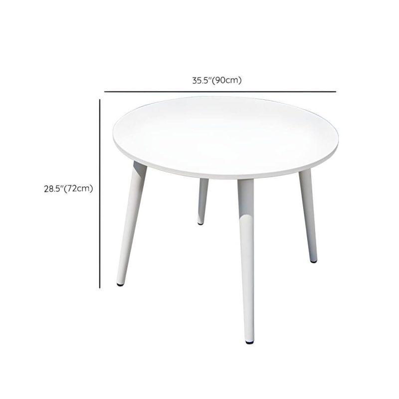 "Dimension of Contemporary White Metal Dining Table Furniture Set with Chairs for Courtyard - Table & Chair(s) 35.4"L x 35.4"W x 28.3"H 4"