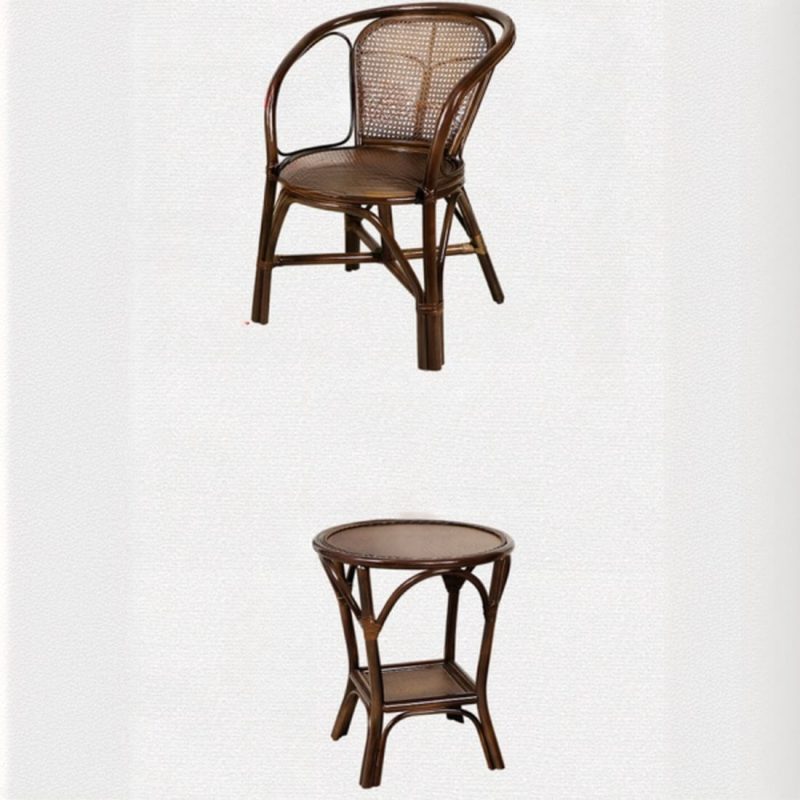 "Simplistic Sun-resistant Rattan Patio Arm Chair in Unfinished Color, 1 Chair, Natural Finish"