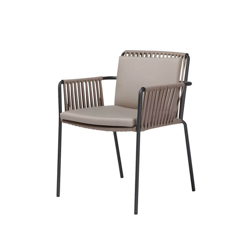 "Traditional Rattan Patio Dining Side Chair Square for Outdoor - 4 Piece Set"