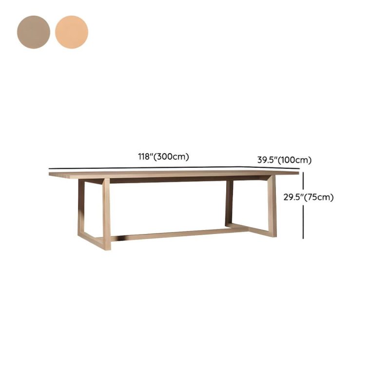 "Dimension of Teak Wood Dining Table Mildew Resistant Solid Wood Patio Table - Table Only 118.1"L x 39.4"W x 29.5"H Distressed Wood"