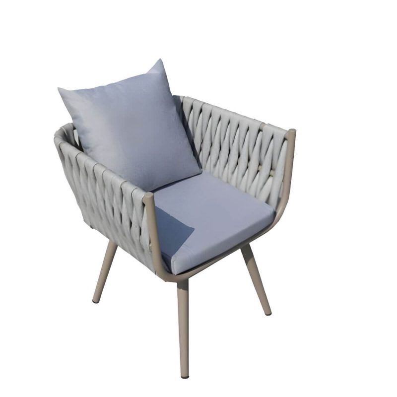 "Tropical Washable Cushion Side Chair Gray Dining Side Chair with Arm - 2 Piece Set"